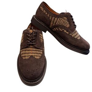 Ralph Lauren Asher Wool & Suede Wingtip Oxford Shoes Unisex Men’s 6 Womens 8 NEW